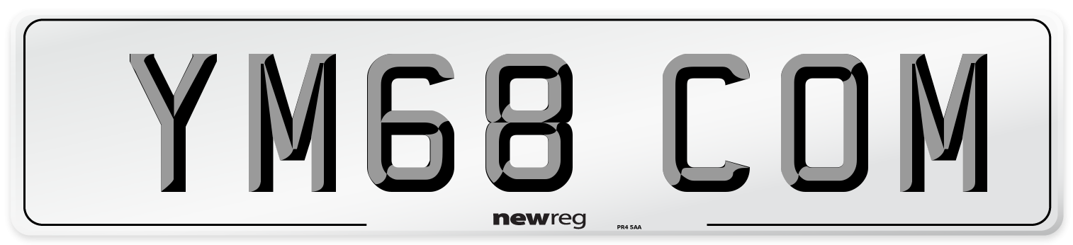 YM68 COM Number Plate from New Reg